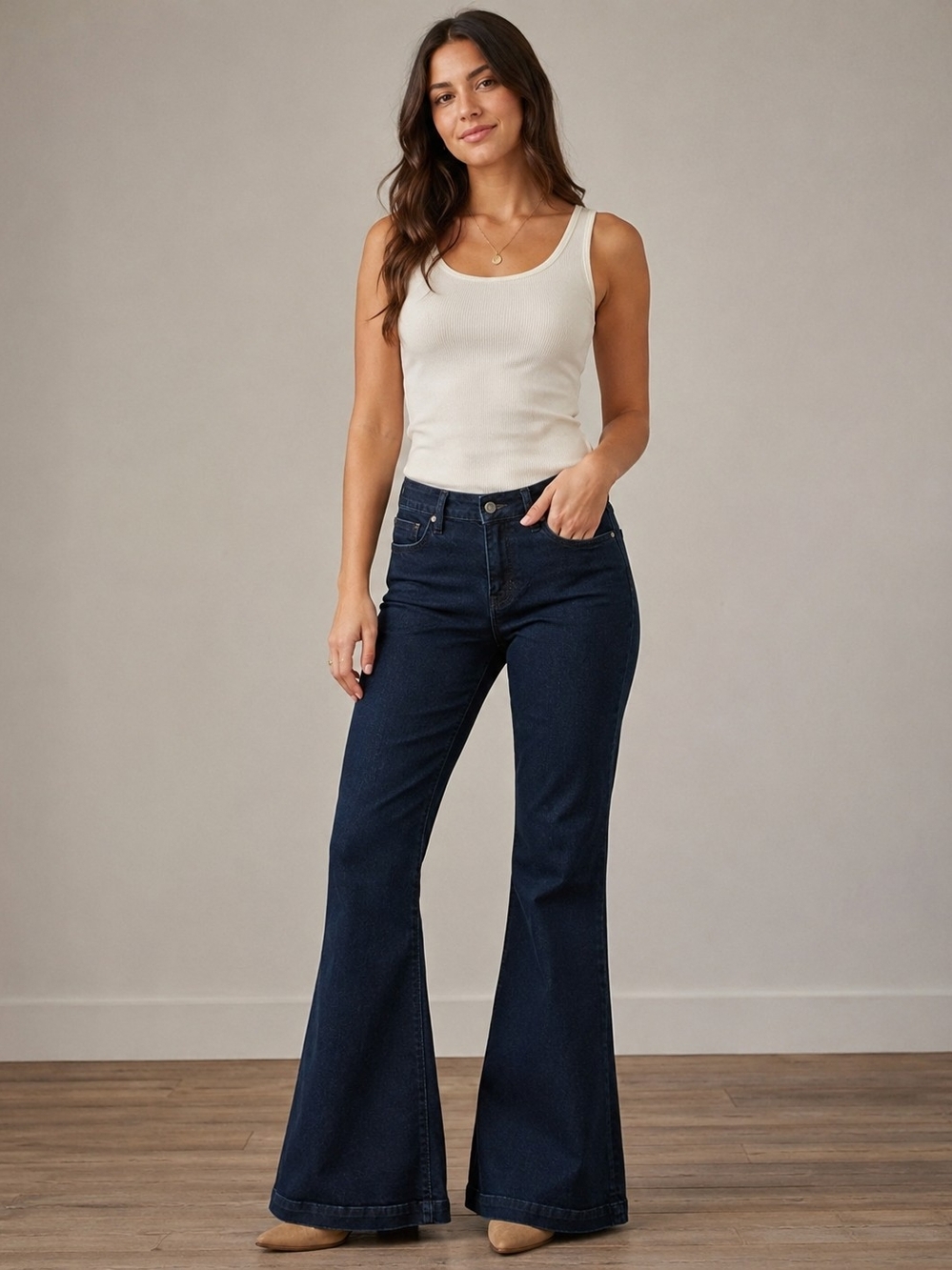 Vigoss Dark Indigo Flare Jeans